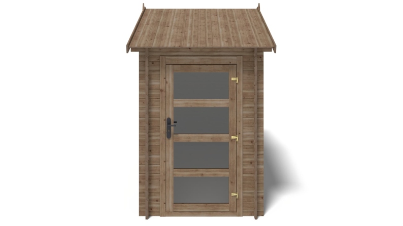 Abri de jardin en bois - 4.5m2 - 1.5x3m - Traité - Ep. 28mm - Couleur: marron