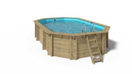 Piscine de jardin en bois - 5,86x3,86  x H.1,20m - avec filtration