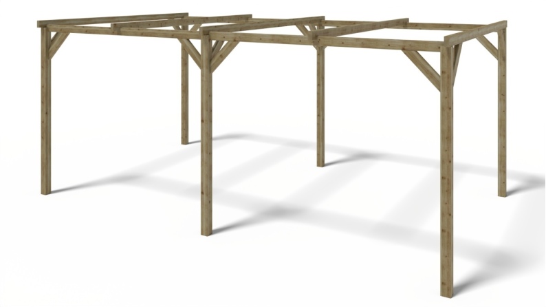 Carport, abri de voiture  3x5,10 m - 15,30 m2