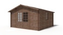 Abri de jardin en bois - 15,20m2 - 3,90x3,90m - Traité - Ep. 34mm - Couleur: marron