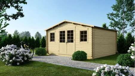 Abri de jardin en bois - 20m2 - 5x4m - Ep. 40mm - Couleur: naturel