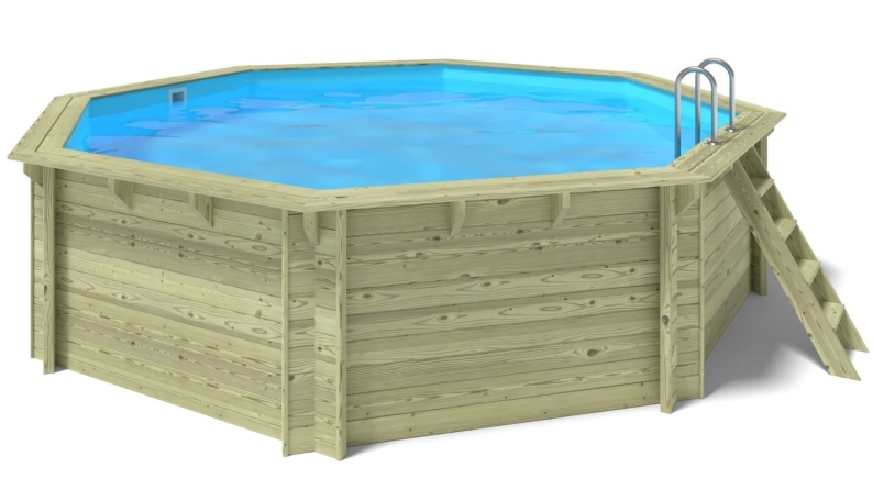 Piscine de jardin en bois - 5,37x5,37  x H.1,31m - avec filtration