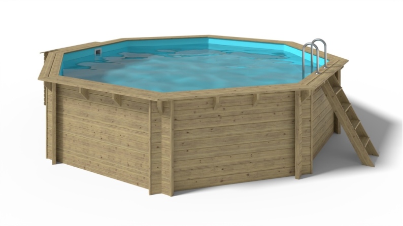 Piscine de jardin en bois - 5,37x5,37 x H.1,31 m - avec filtration et coffre de filtration