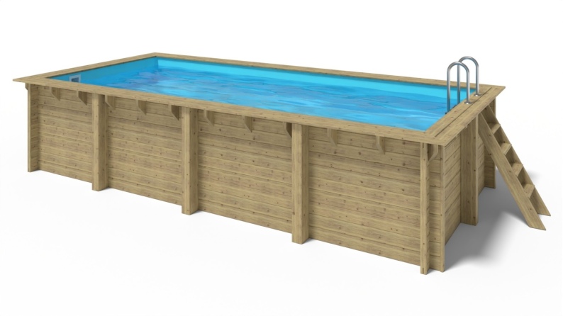 Piscine de jardin en bois - 6,20x3  x H.1,31m - avec filtration