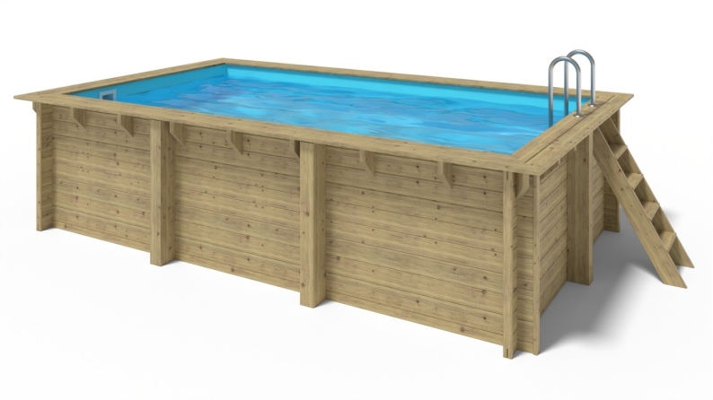 Piscine de jardin en bois - 5x3  x H.1,25m - avec filtration