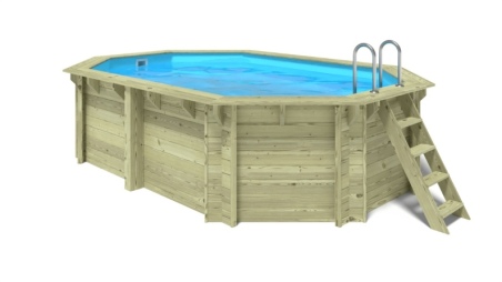 Piscine de jardin en bois - 4,87x3,34  x H.1,18m - avec filtration