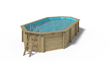 Piscine de jardin en bois - 7,57x4,07  x H.1,31m - avec filtration