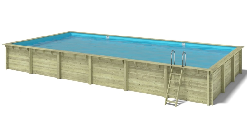 Piscine de jardin en bois - 12,20x6,20  x H.1,44m - avec filtration