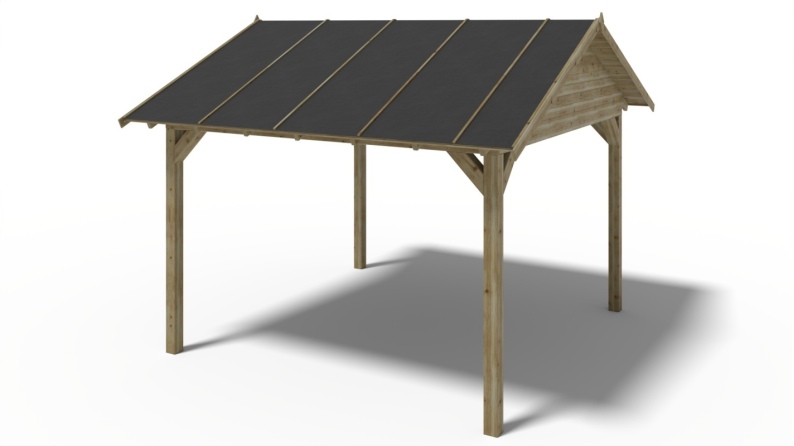 Pergola de jardin 4,04x4,17m - traité